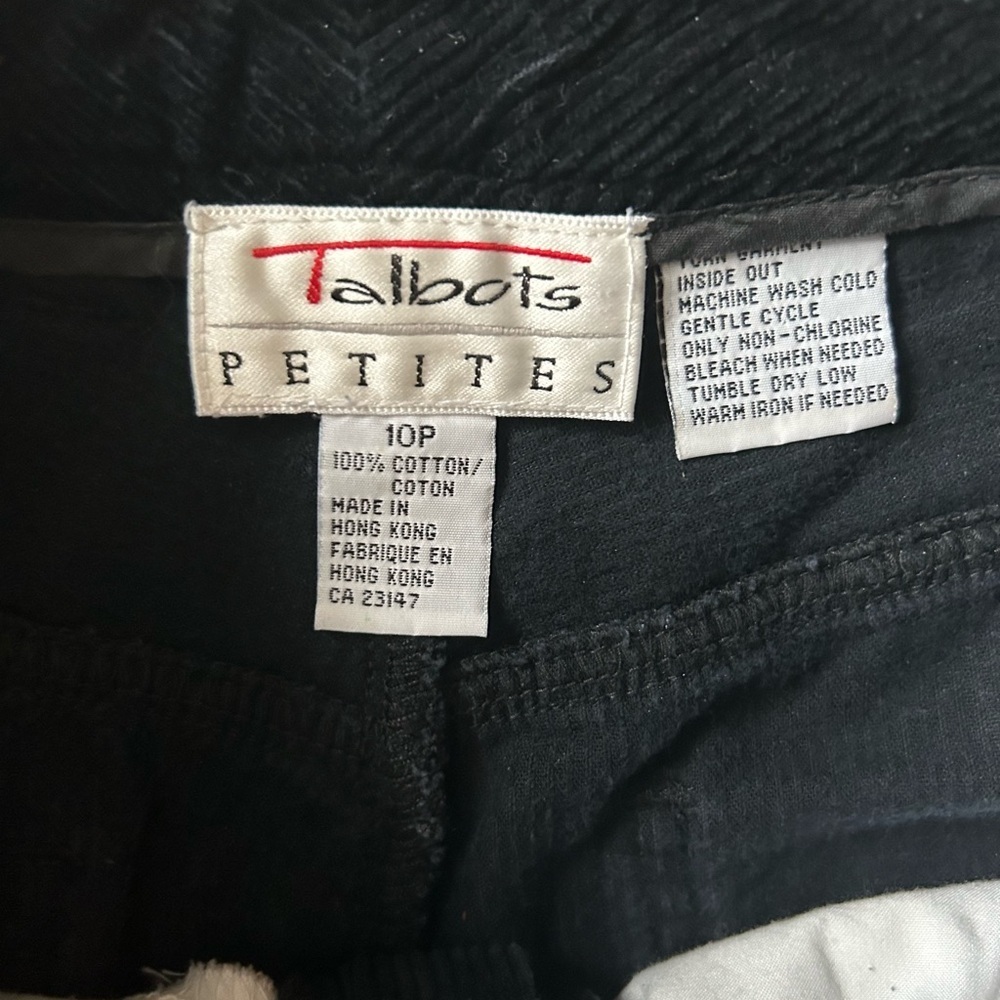 Talbots women’s black corduroy 90s/2000 straight leg Mom jeans style petite 10‌ - Picture 6 of 7